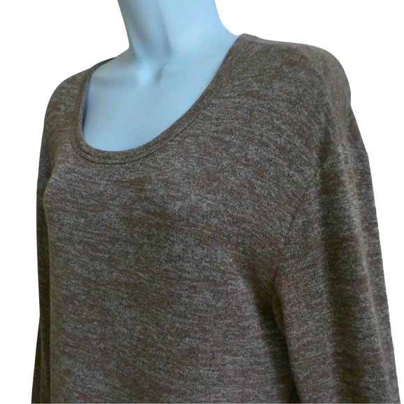 Wilfred Free Aritzia Tunic Dress Heather Brown Stretchy Knit Scoop Neck Lounge S - Picture 3 of 6